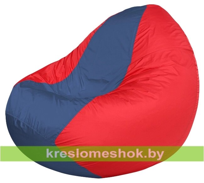 Кресло мешок Classic К2.1-104 (основа красная, вставка синяя) от компании Интернет-магазин "Kreslomeshok" - фото 1