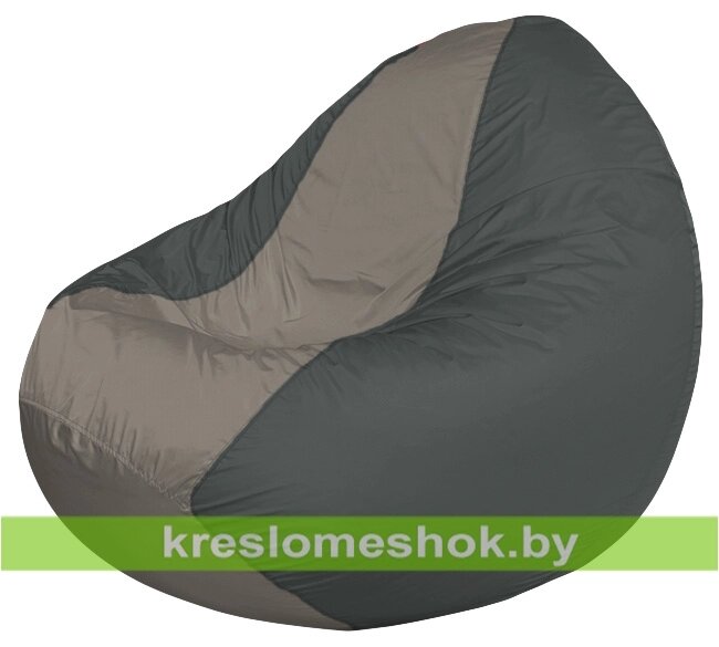 Кресло мешок Classic К2.1-115 (основа серая тёмная, вставка серая) от компании Интернет-магазин "Kreslomeshok" - фото 1