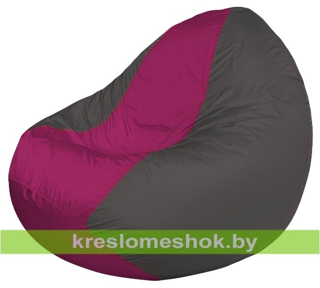 Кресло мешок Classic К2.1-117 (основа серая тёмная, вставка фуксия) от компании Интернет-магазин "Kreslomeshok" - фото 1