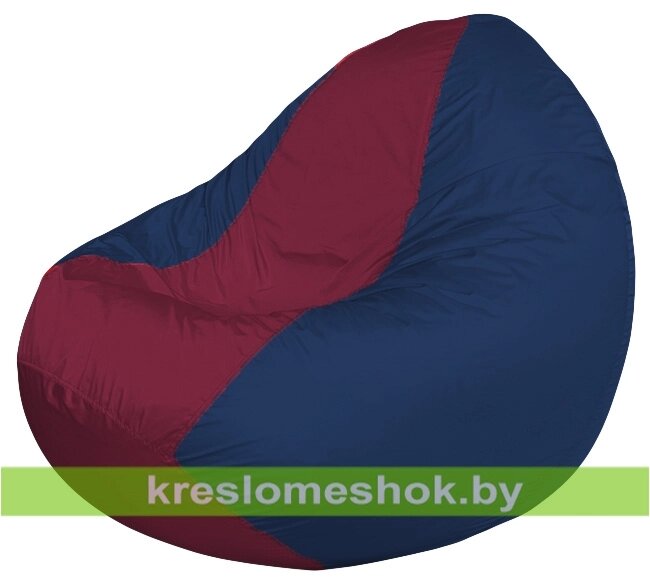 Кресло мешок Classic К2.1-119 (основа синяя тёмная, вставка бордовая) от компании Интернет-магазин "Kreslomeshok" - фото 1