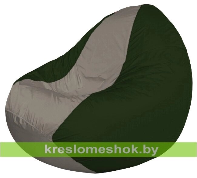 Кресло мешок Classic К2.1-127 (основа зелёная тёмная, вставка серая) от компании Интернет-магазин "Kreslomeshok" - фото 1