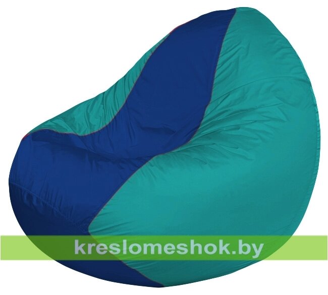Кресло мешок Classic К2.1-144 (основа бирюзовая, вставка синяя) от компании Интернет-магазин "Kreslomeshok" - фото 1