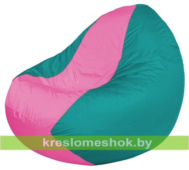 Кресло мешок Classic К2.1-147 (основа бирюзовая, вставка розовая) от компании Интернет-магазин "Kreslomeshok" - фото 1