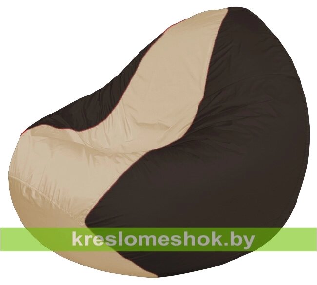 Кресло мешок Classic К2.1-152 (основа коричневая, вставка бежевая) от компании Интернет-магазин "Kreslomeshok" - фото 1