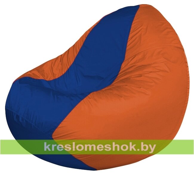 Кресло мешок Classic К2.1-157 (основа оранжевая, вставка синяя) от компании Интернет-магазин "Kreslomeshok" - фото 1