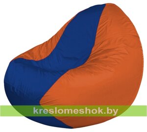 Кресло мешок Classic К2.1-157 (основа оранжевая, вставка синяя)