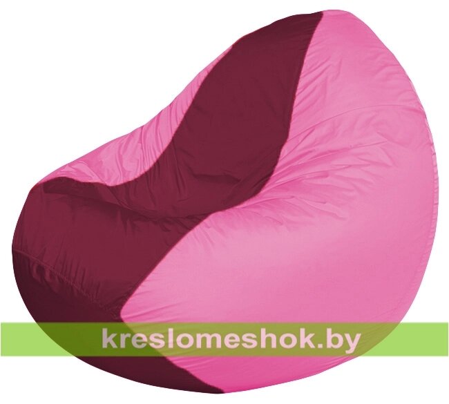 Кресло мешок Classic К2.1-166 (основа розовая, вставка бордовая) от компании Интернет-магазин "Kreslomeshok" - фото 1