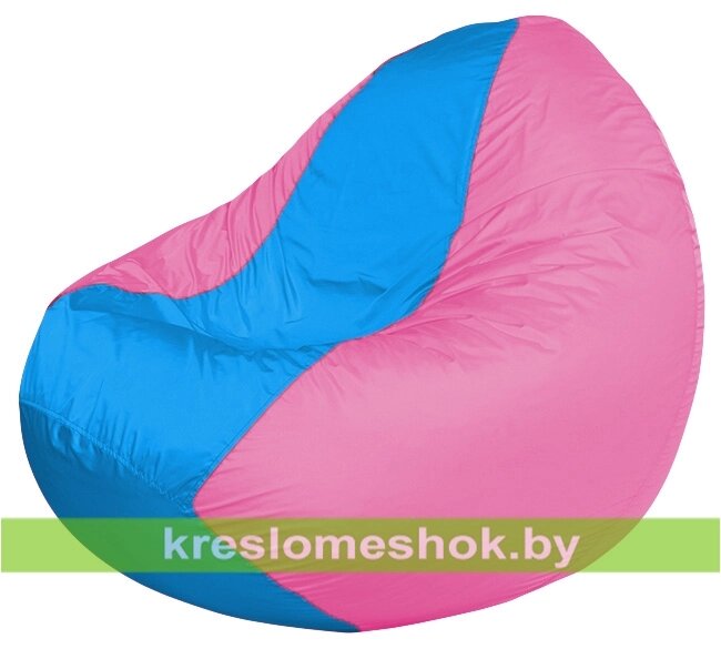 Кресло мешок Classic К2.1-167 (основа розовая, вставка голубая) от компании Интернет-магазин "Kreslomeshok" - фото 1