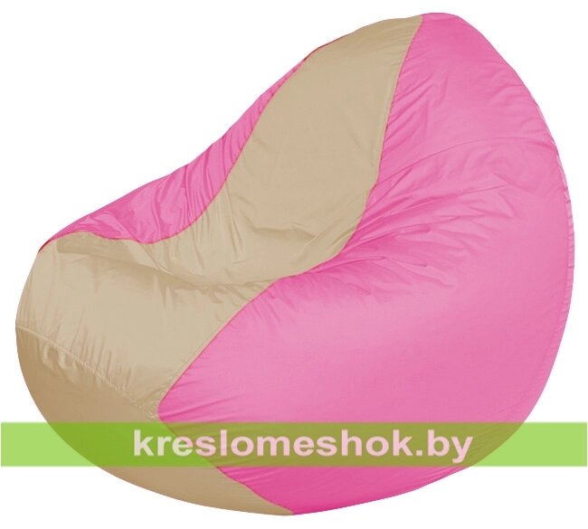 Кресло мешок Classic К2.1-169 (основа розовая, вставка бежевая) от компании Интернет-магазин "Kreslomeshok" - фото 1