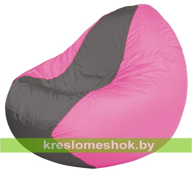 Кресло мешок Classic К2.1-170 (основа розовая, вставка серая тёмная) от компании Интернет-магазин "Kreslomeshok" - фото 1