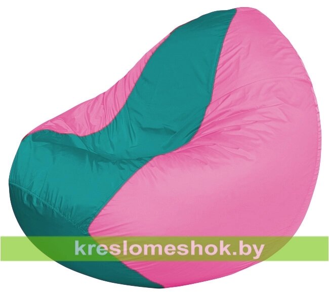 Кресло мешок Classic К2.1-172 (основа розовая, вставка бирюзовая) от компании Интернет-магазин "Kreslomeshok" - фото 1