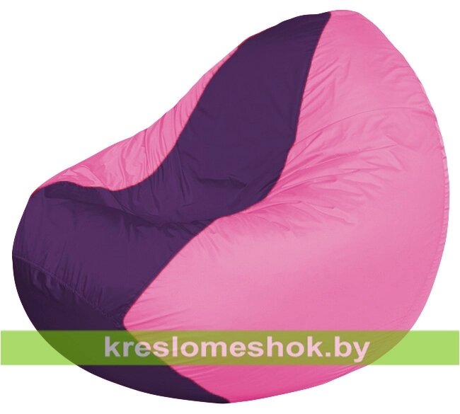 Кресло мешок Classic К2.1-173 (основа розовая, вставка фиолетовая) от компании Интернет-магазин "Kreslomeshok" - фото 1