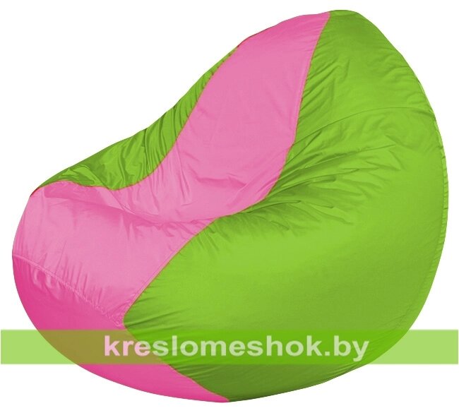 Кресло мешок Classic К2.1-178 (основа салатовая, вставка розовая) от компании Интернет-магазин "Kreslomeshok" - фото 1