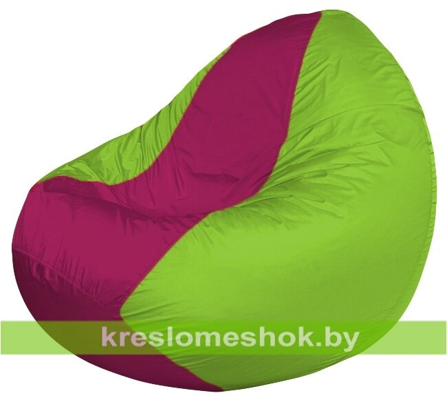 Кресло мешок Classic К2.1-186 (основа салатовая, вставка фуксия) от компании Интернет-магазин "Kreslomeshok" - фото 1