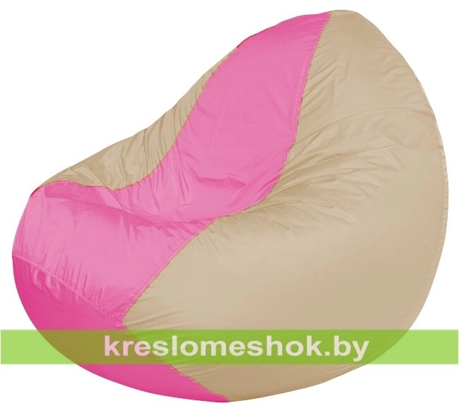 Кресло мешок Classic К2.1-192 (основа бежевая, вставка розовая) от компании Интернет-магазин "Kreslomeshok" - фото 1