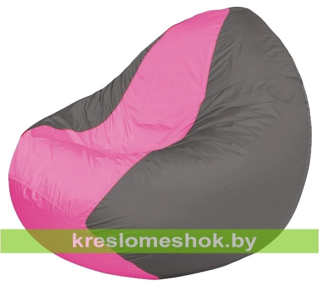 Кресло мешок Classic К2.1-200 (основа серая, вставка розовая) от компании Интернет-магазин "Kreslomeshok" - фото 1