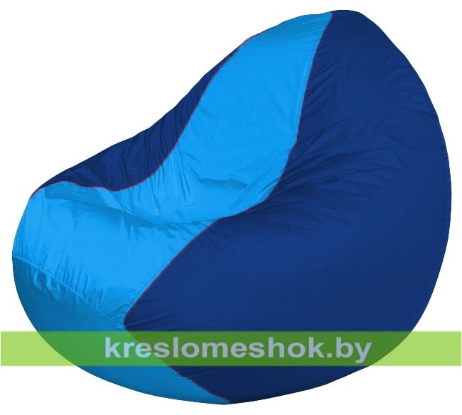 Кресло мешок Classic К2.1-202 (основа синяя, вставка голубая) от компании Интернет-магазин "Kreslomeshok" - фото 1