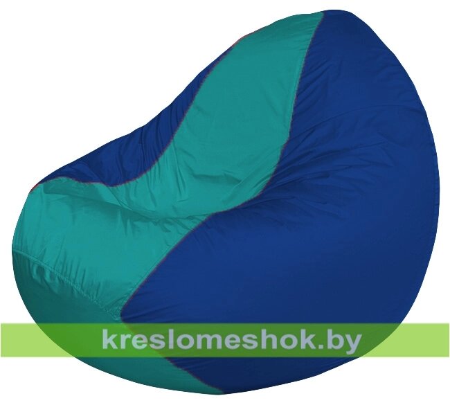 Кресло мешок Classic К2.1-203 (основа синяя, вставка бирюзовая) от компании Интернет-магазин "Kreslomeshok" - фото 1