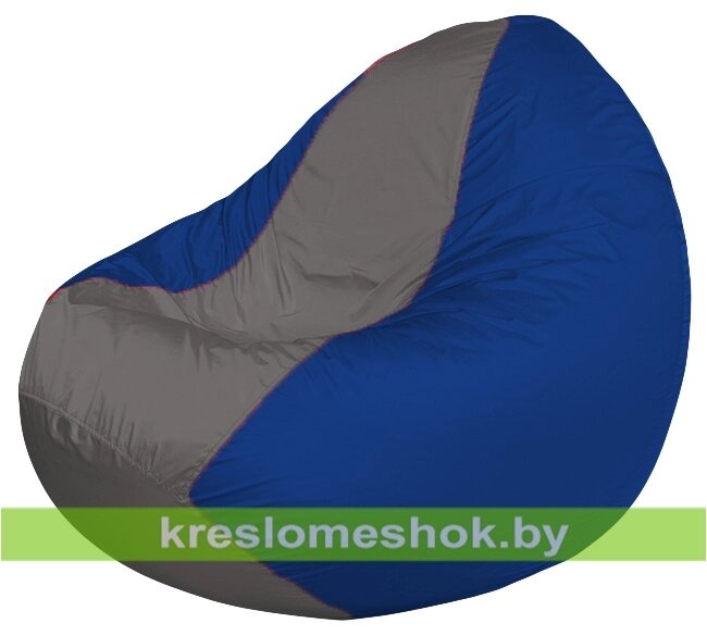 Кресло мешок Classic К2.1-207 (основа синяя, вставка серая тёмная) от компании Интернет-магазин "Kreslomeshok" - фото 1