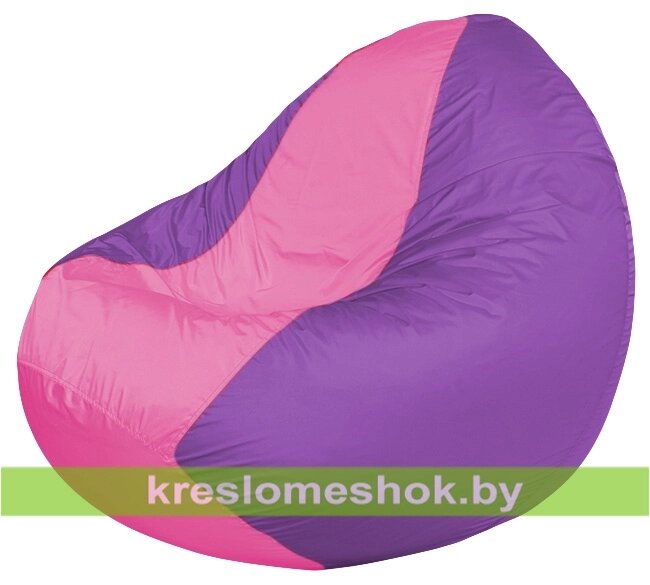 Кресло мешок Classic К2.1-210 (основа сиреневая, вставка розовая) от компании Интернет-магазин "Kreslomeshok" - фото 1