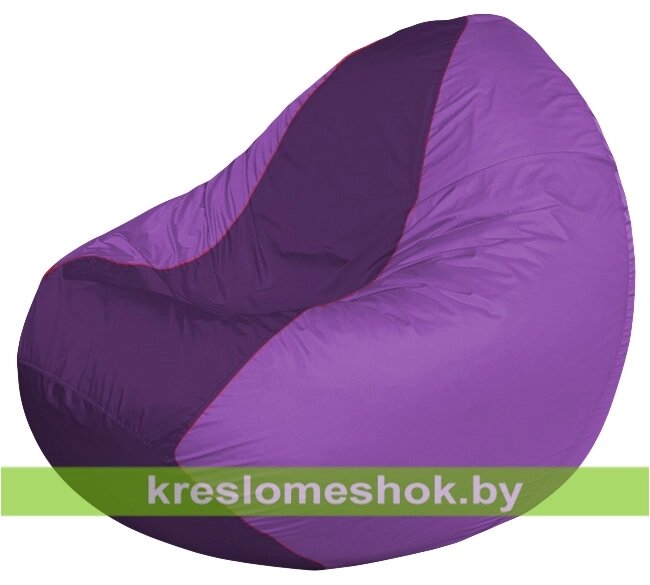 Кресло мешок Classic К2.1-212 (основа сиреневая, вставка фиолетовая) от компании Интернет-магазин "Kreslomeshok" - фото 1