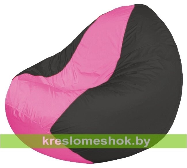 Кресло мешок Classic К2.1-223 (основа серая тёмная, вставка розовая) от компании Интернет-магазин "Kreslomeshok" - фото 1