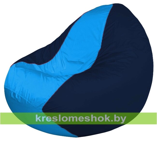 Кресло мешок Classic К2.1-229 (основа синяя тёмная, вставка голубая) от компании Интернет-магазин "Kreslomeshok" - фото 1