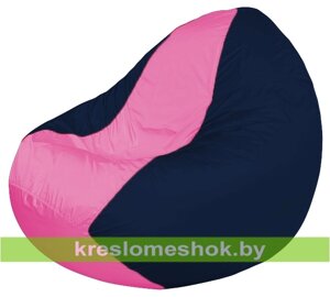 Кресло мешок Classic К2.1-230 (основа синяя тёмная, вставка розовая)