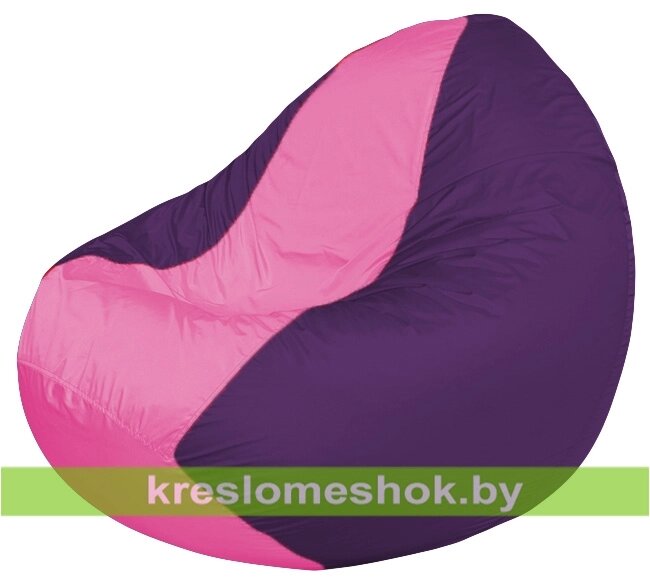 Кресло мешок Classic К2.1-234 (основа фиолетовая, вставка розовая) от компании Интернет-магазин "Kreslomeshok" - фото 1
