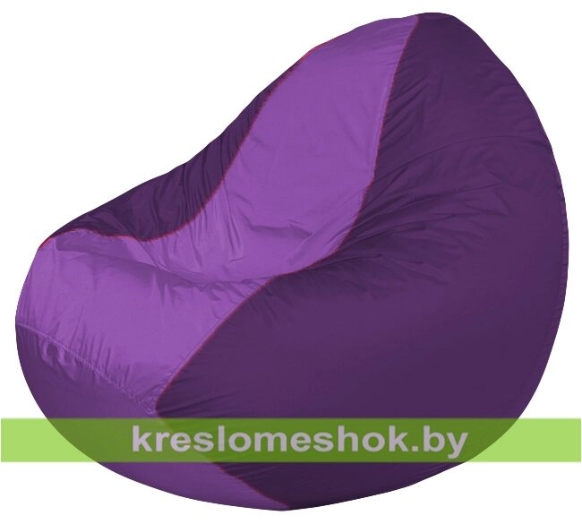Кресло мешок Classic К2.1-236 (основа фиолетовая, вставка сиреневая) от компании Интернет-магазин "Kreslomeshok" - фото 1