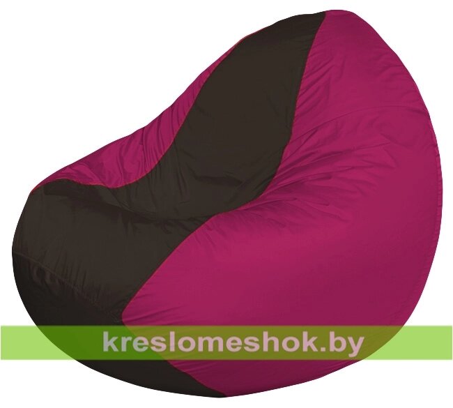 Кресло мешок Classic К2.1-238 (основа фуксия, вставка коричневая) от компании Интернет-магазин "Kreslomeshok" - фото 1