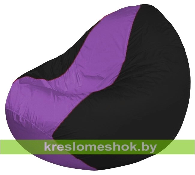 Кресло мешок Classic К2.1-244 (основа чёрная, вставка сиреневая) от компании Интернет-магазин "Kreslomeshok" - фото 1