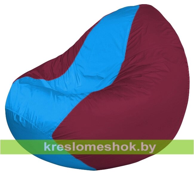 Кресло мешок Classic К2.1-247 (основа бордовая, вставка голубая) от компании Интернет-магазин "Kreslomeshok" - фото 1