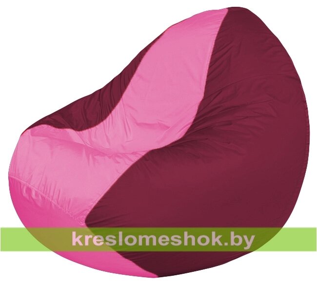 Кресло мешок Classic К2.1-248 (основа бордовая, вставка розовая) от компании Интернет-магазин "Kreslomeshok" - фото 1