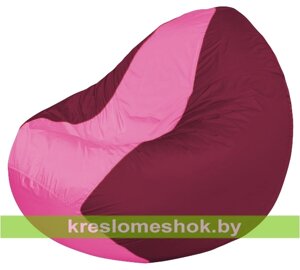 Кресло мешок Classic К2.1-248 (основа бордовая, вставка розовая)