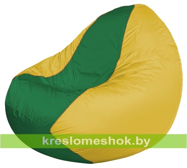 Кресло мешок Classic К2.1-254 (основа желтая, вставка зелёная) от компании Интернет-магазин "Kreslomeshok" - фото 1