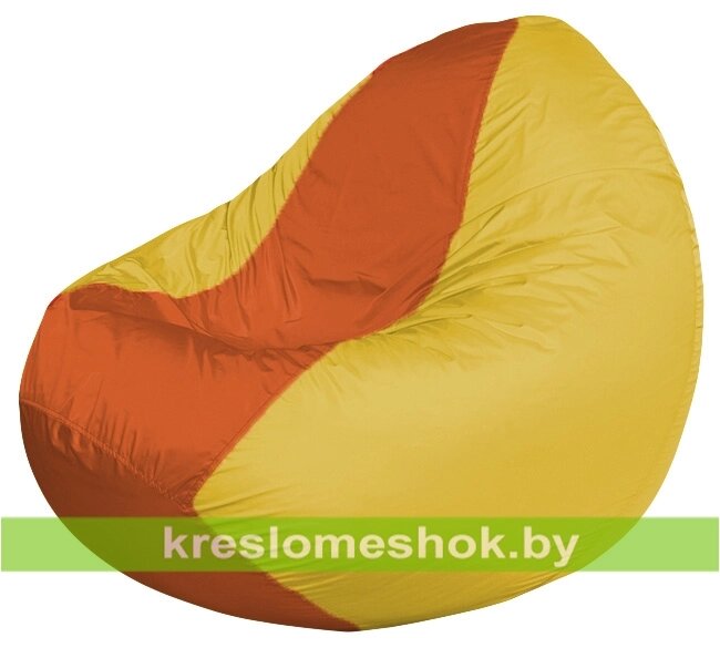 Кресло мешок Classic К2.1-255 (основа жёлтая, вставка оранжевая) от компании Интернет-магазин "Kreslomeshok" - фото 1
