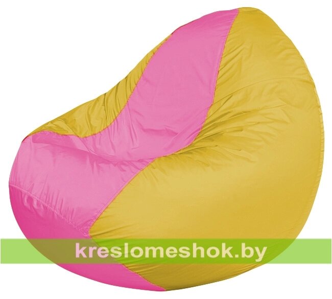 Кресло мешок Classic К2.1-258 (основа жёлтая, вставка розовая) от компании Интернет-магазин "Kreslomeshok" - фото 1