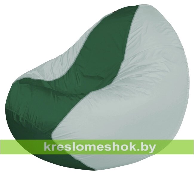 Кресло мешок Classic К2.1-39 (основа белая, вставка зелёная) от компании Интернет-магазин "Kreslomeshok" - фото 1