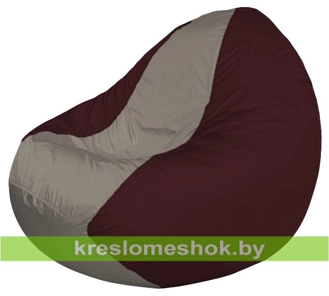 Кресло мешок Classic К2.1-43 (основа бордовая, вставка серая) от компании Интернет-магазин "Kreslomeshok" - фото 1