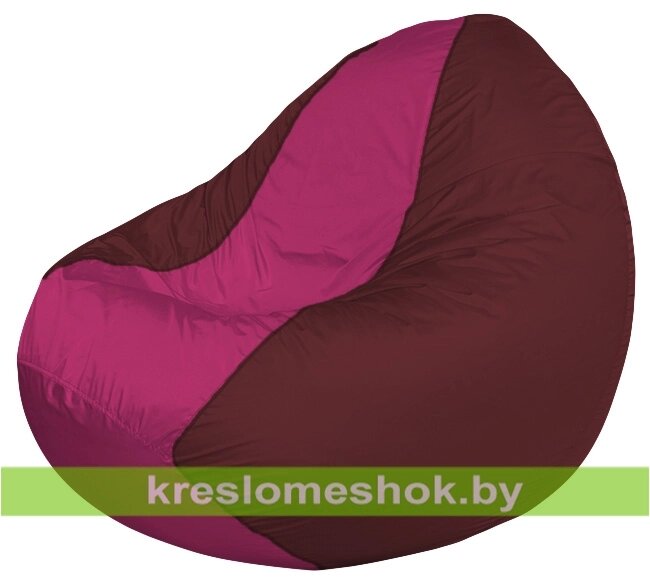 Кресло мешок Classic К2.1-46 (основа бордовая, вставка фуксия) от компании Интернет-магазин "Kreslomeshok" - фото 1