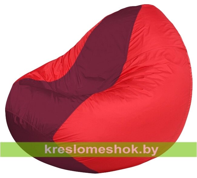 Кресло мешок Classic К2.1-47 (основа бордовая, вставка красная) от компании Интернет-магазин "Kreslomeshok" - фото 1