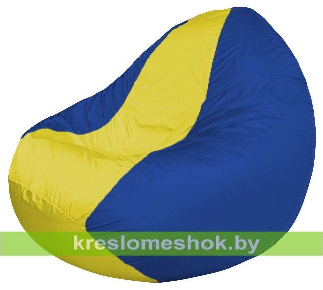 Кресло мешок Classic К2.1-48 (основа синяя, вставка жёлтая) от компании Интернет-магазин "Kreslomeshok" - фото 1
