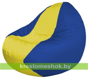 Кресло мешок Classic К2.1-48 (основа синяя, вставка жёлтая)