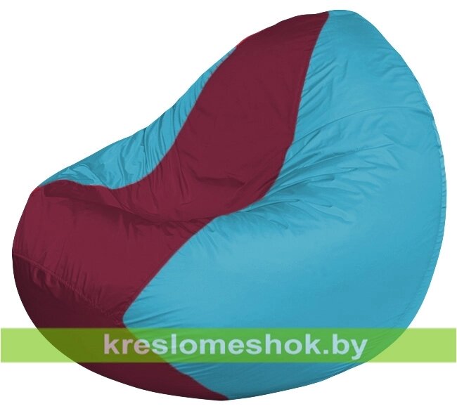 Кресло мешок Classic К2.1-51 (основа голубая, вставка бордовая) от компании Интернет-магазин "Kreslomeshok" - фото 1