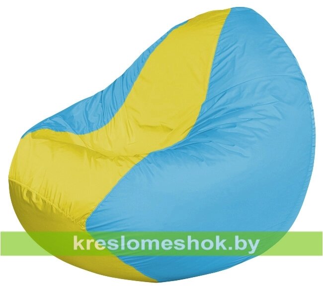 Кресло мешок Classic К2.1-52 (основа голубая, вставка жёлтая) от компании Интернет-магазин "Kreslomeshok" - фото 1