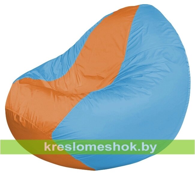 Кресло мешок Classic К2.1-53 (основа голубая, вставка оранжевая) от компании Интернет-магазин "Kreslomeshok" - фото 1
