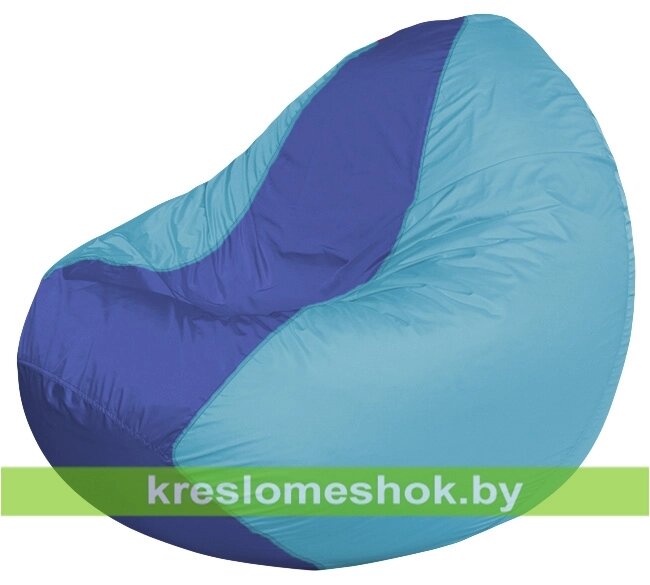 Кресло мешок Classic К2.1-54 (основа голубая, вставка синяя) от компании Интернет-магазин "Kreslomeshok" - фото 1