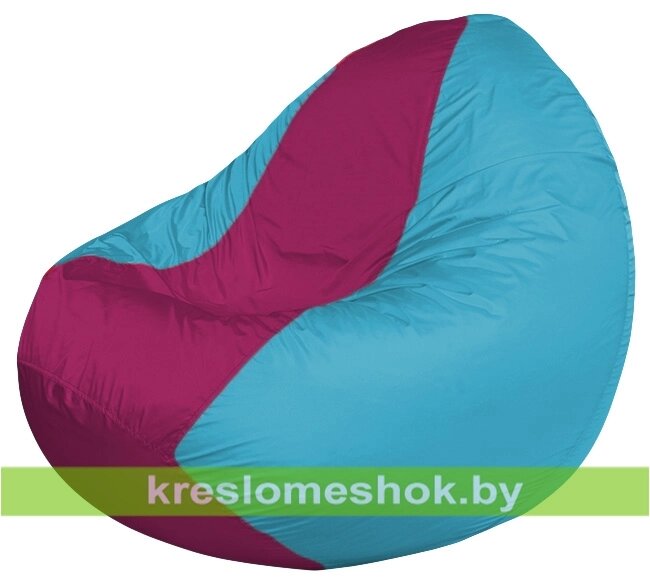 Кресло мешок Classic К2.1-55 (основа голубая, вставка фуксия) от компании Интернет-магазин "Kreslomeshok" - фото 1