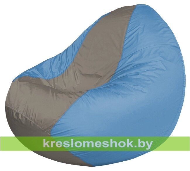 Кресло мешок Classic К2.1-56 (основа голубая, вставка серая) от компании Интернет-магазин "Kreslomeshok" - фото 1